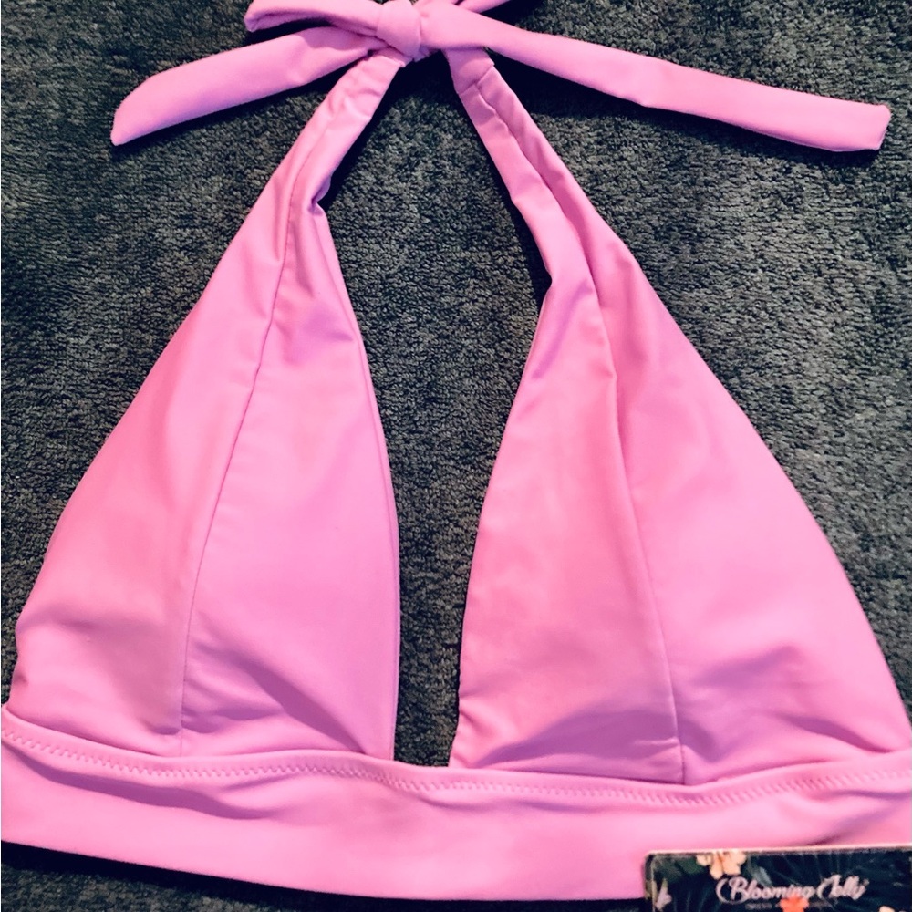 Pink Halter Bikini Top